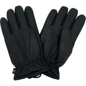 Isotoner Men's Leather Gloves / Berber Fleece Lined / Black / Various Sizes