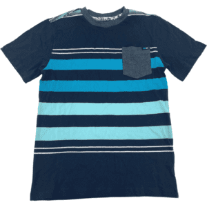 Amplify Boy's T-Shirt / Stripes / Blue & White / Size Medium