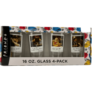 ICUP Friends Glassware Set: 4 Pack Of Glasses / Friends Themed / 16 ounces