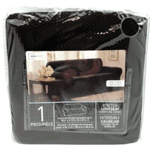Mainstays Stretch Loveseat Furniture Cover / 38"L x 73"W x 34" H / Pixel / Black