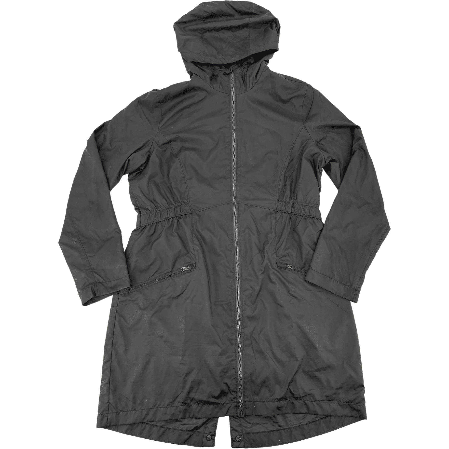 Kirkland Women's Trench Coat: Black / Lightweight Windbreaker Jacket / Small **NO TAGS**