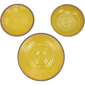 Melamine Dish Set / 12 Piece Set / Yellow & Brown **DEALS**