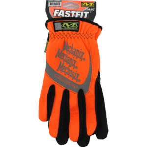 Mechanix Fast Fit Work Gloves / Hi-Viz / Bright Orange & Black / Size XLarge