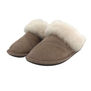 Nuknuuk Women's Taupe Grey Leather Slippers 06