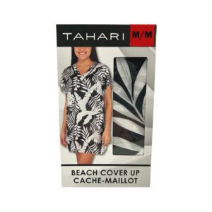 Tahari Women's Black & White Beach Cover Up