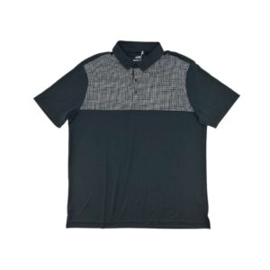 Sligo Men's Black with White Pattern Golf Shirt