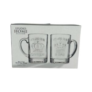 Studio Home It's Good To Be King & Queen Glass Mug Set