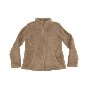Cloudveil Women's Tan Fuzzy Zip Up Sweater