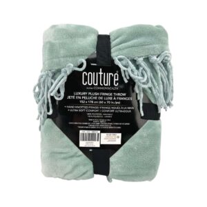 Couture by Commonwealth Sage Luxury Plush Fringe Throw Blanket