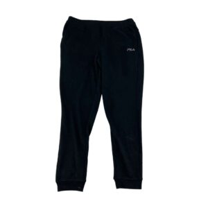 Fila Men's Black Sweatpants with Grey Logo 01