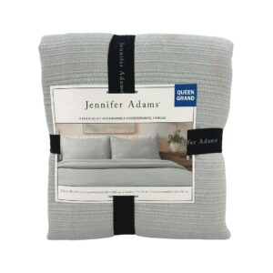 Jennifer Adams Light Grey 3 Piece Quilt Set